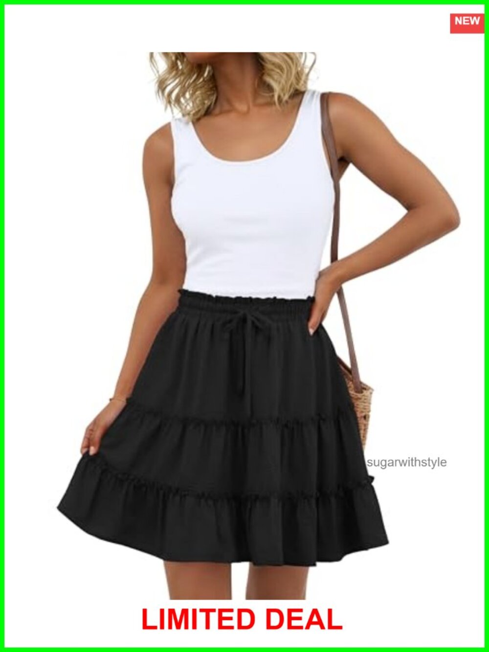 Lepunuo Women's High Waisted Ruffle Tiered Mini Skort with Pockets